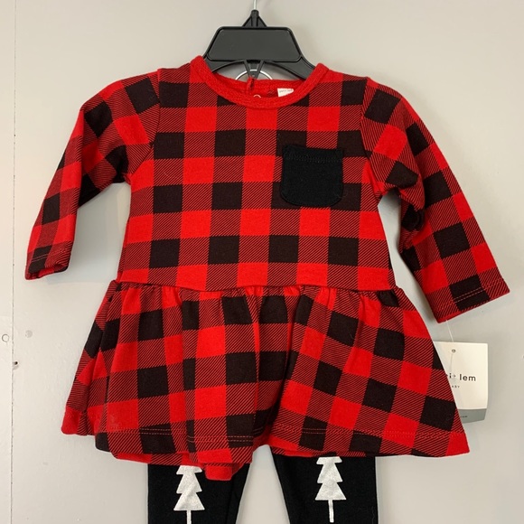 New! Petit Lem Baby Christmas Holiday Outfit 2 - Picture 3 of 9